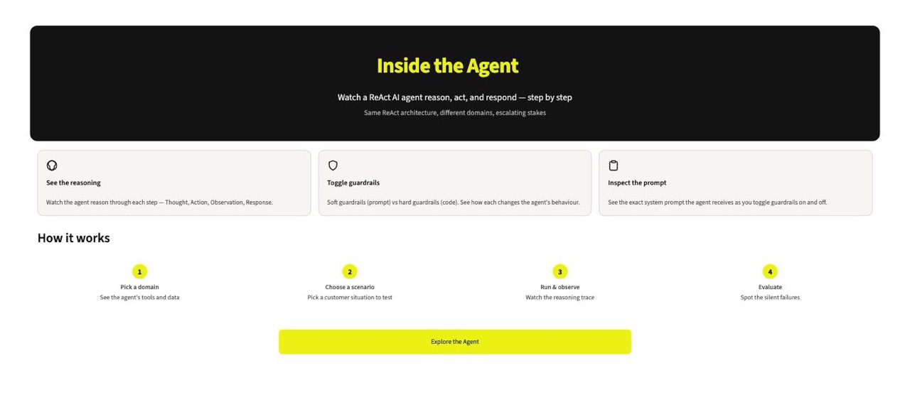 Inside the Agent landing screen